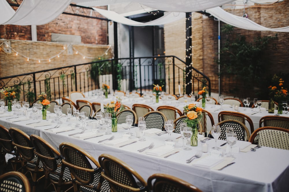 patio reception setting | Top 20 Unique Brooklyn Wedding Venues